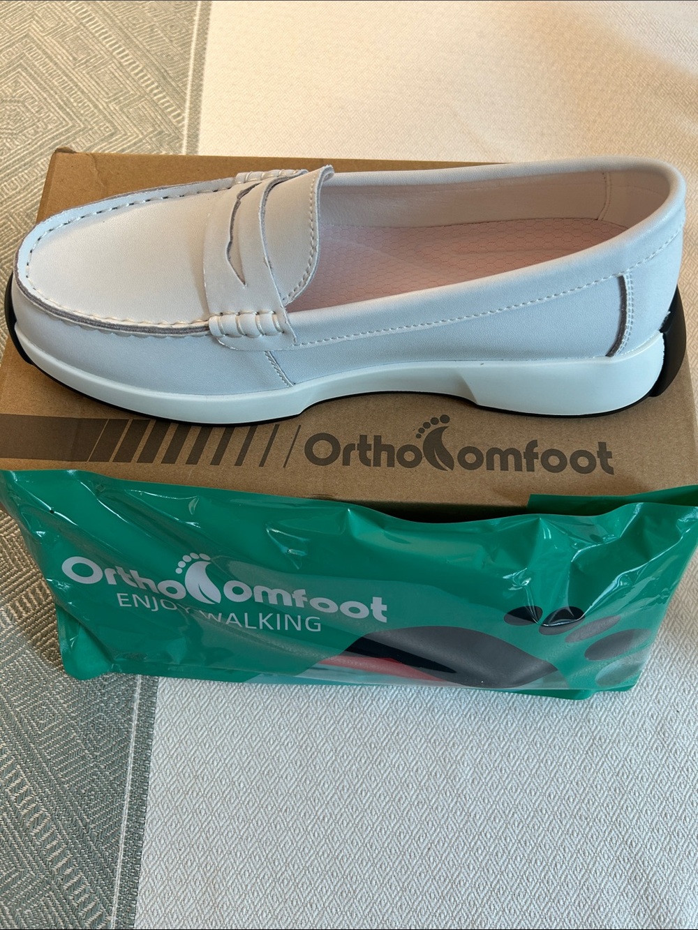 OrthoComfort Women’s White Slip-On Loafer — Lightweight Comfort